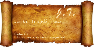 Janki Trajánusz névjegykártya